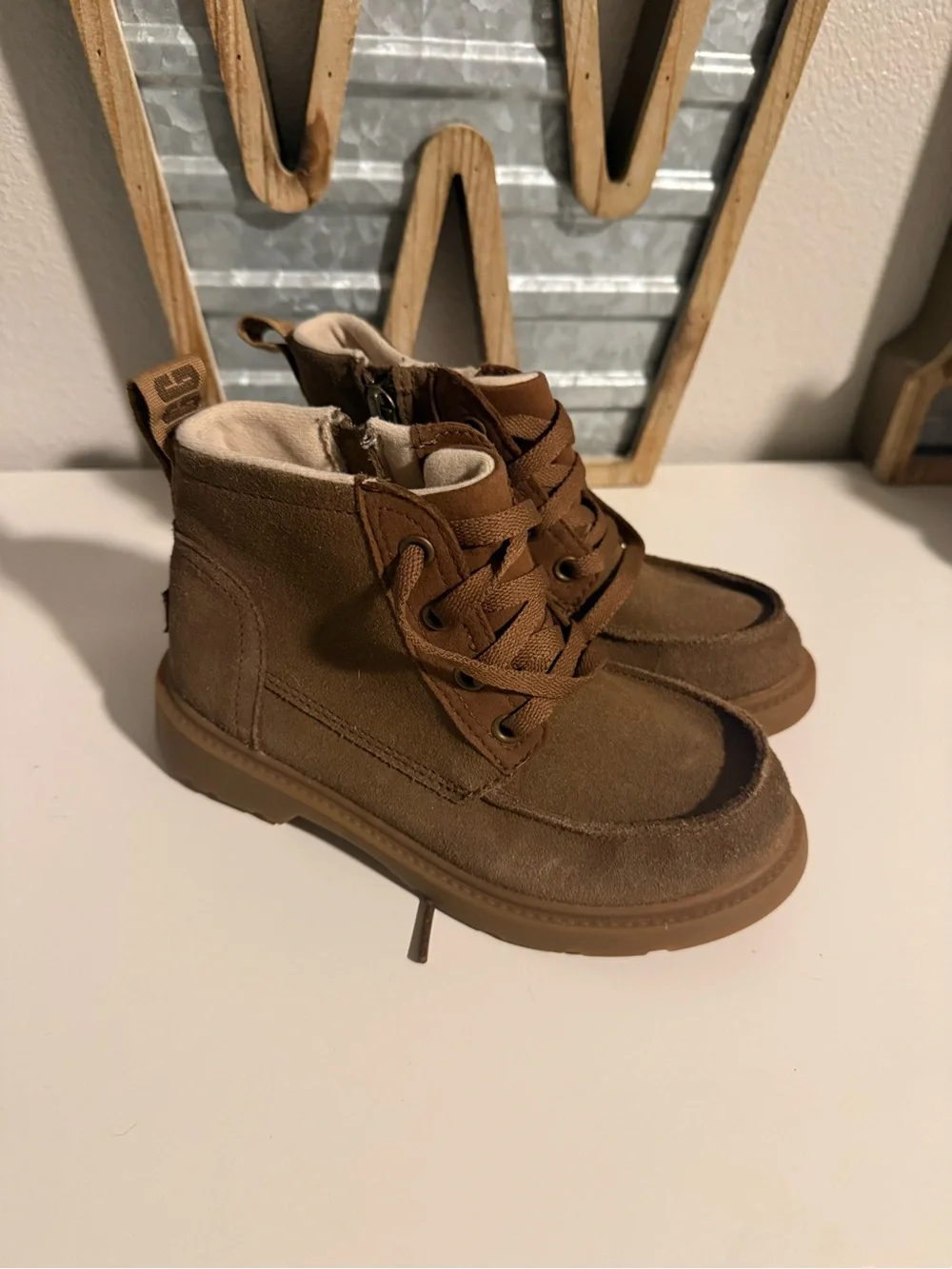 UGG Kids Kristian Chelham Weather Suede Lace-Up Zipper Ankle Boots